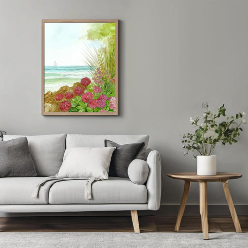 Posterizer 1 pcs-watercolor style-serene and tranquil coastal landscape 2-Collectibles & Fine Art-Retro Art-Gift for Men Women Entrepreneur Teens ...